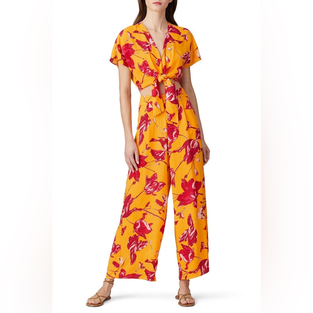 Color Me Courtney Paris Palazzo Yellow Gold Pants in Size 2